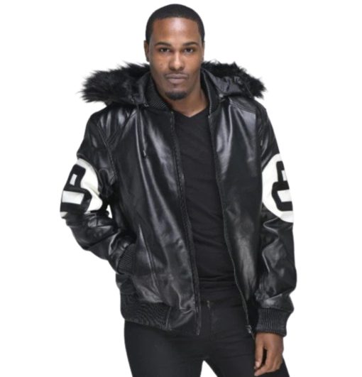 8 Ball David Puddy Black Leather Bomber Jacket 1