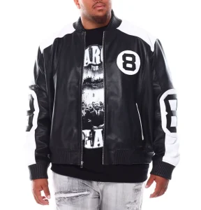 Mens BT 8 Ball Genuine Leather Jackets Black 001