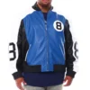 Mens BT 8 Ball Genuine Leather Jackets Blue 001