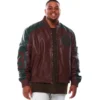 Mens BT 8 Ball Genuine Leather Jackets Brown 0001