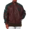 Mens BT 8 Ball Genuine Leather Jackets Brown 001