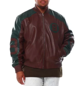 Mens BT 8 Ball Genuine Leather Jackets Brown 001