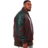 Mens BT 8 Ball Genuine Leather Jackets Brown 002