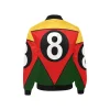 Multi Color 8 Ball Printed Satin Bomber Jacket 2
