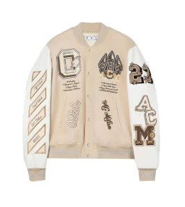 AC Milan Off White Varsity Jacket 01