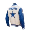2 NFL Dallas Cowboys White And Blue Varsity Jacket