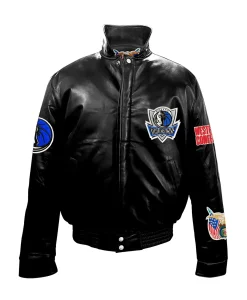 Dallas Mavericks Jeff Hamilton Full Black Leather Jacket 1