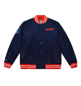 Heavyweight Satin Black Jacket Chicago Bears
