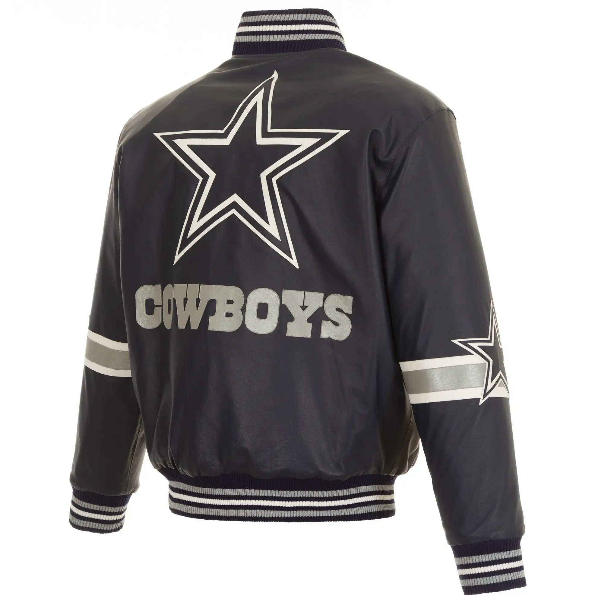 Alternative view of Dallas Cowboys Black Full Bomber Leather Varsity Jacket