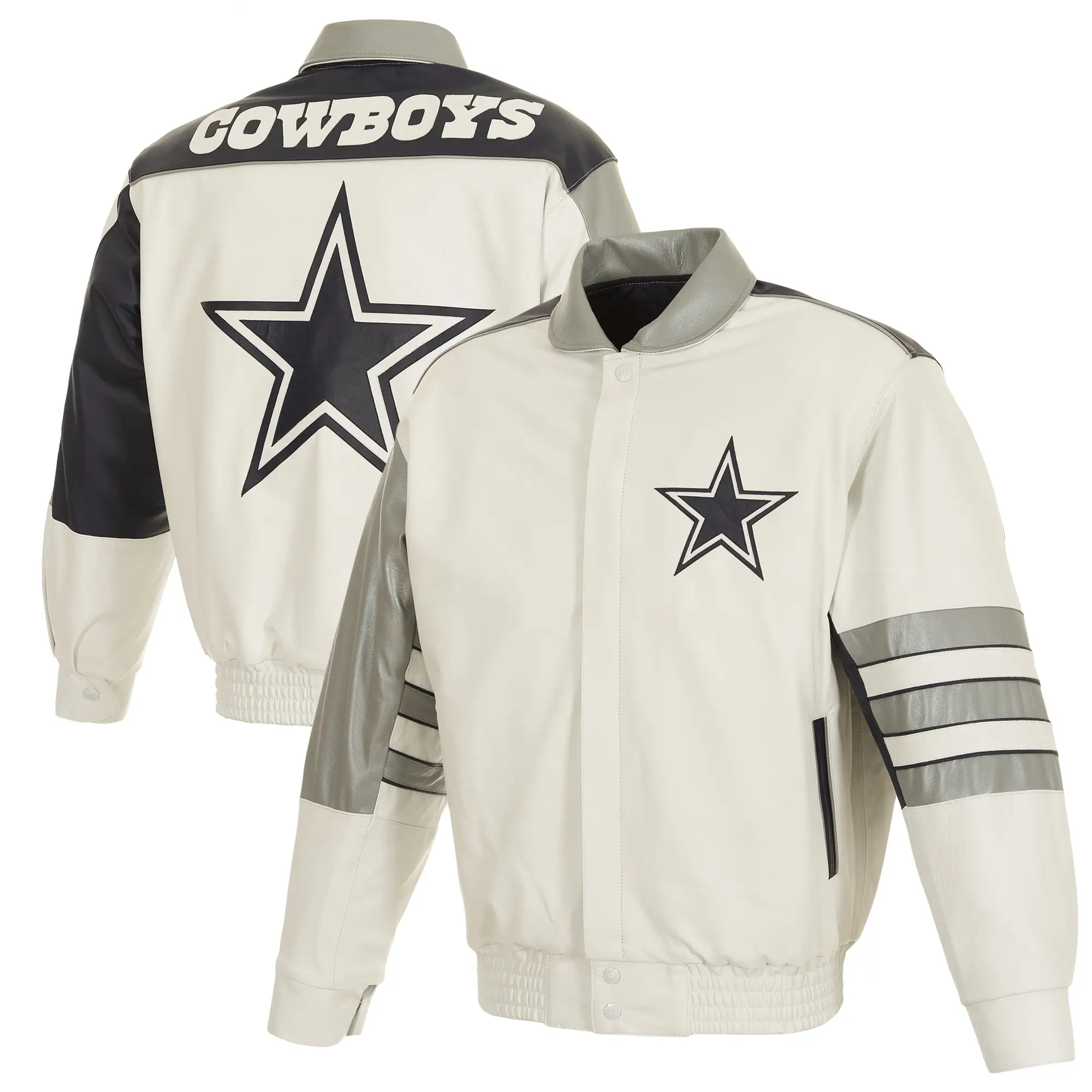 Dallas Cowboys Bomber Varsity Full Bomber Leather Jacket - Image 3