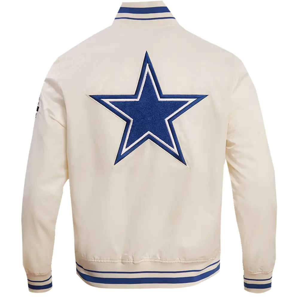 Alternative view of Dallas Cowboys Retro Classic Cream Satin Varsity Jacket