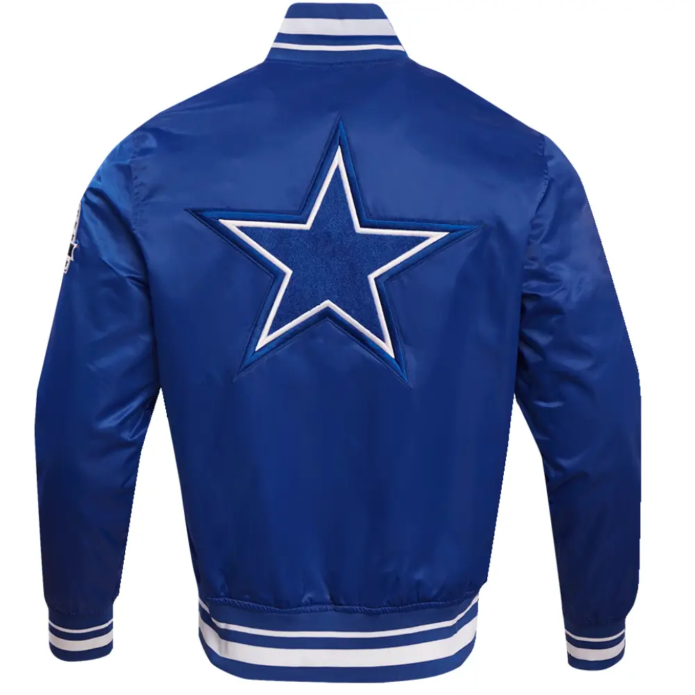 Alternative view of Dallas Cowboys Retro Classic Blue Satin Varsity Jacket