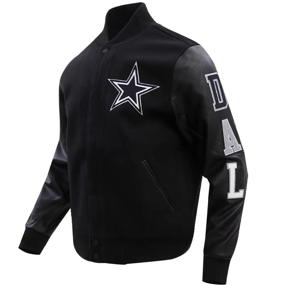 Dallas Cowboys Classic Rib Wool & Leather Varsity Jacket - Image 3
