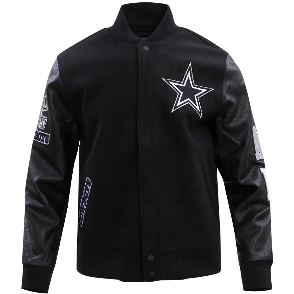 Dallas Cowboys Classic Rib Wool & Leather Varsity Jacket