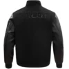 Dallas Cowboys Domestic Triple Black Wool & Leather Varsity Jacket (Sale) - Image 2