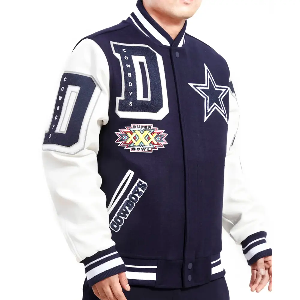 Dallas Cowboys Mashup Wool & Leather Varsity Jacket - Image 3
