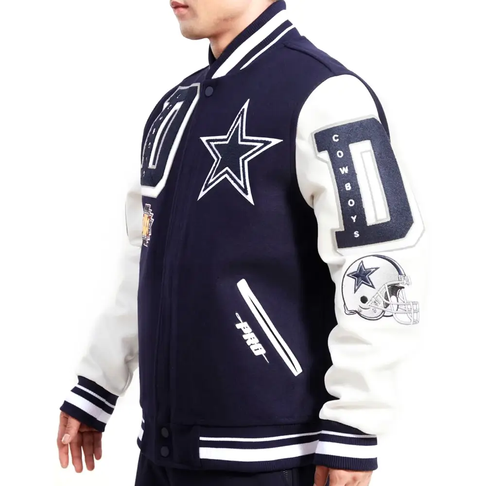 Dallas Cowboys Mashup Wool & Leather Varsity Jacket - Image 4