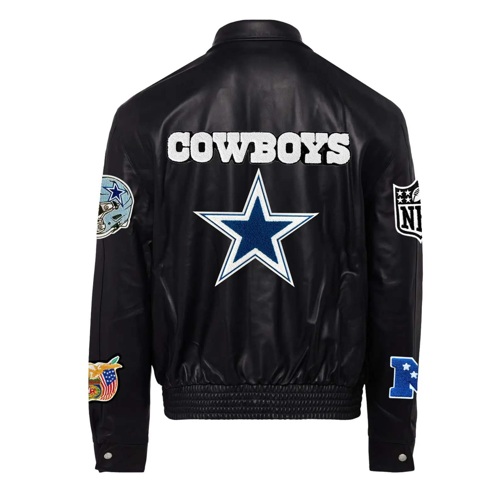 Alternative view of Jeff Hamilton Dallas Cowboys Full Black Leather Jacket