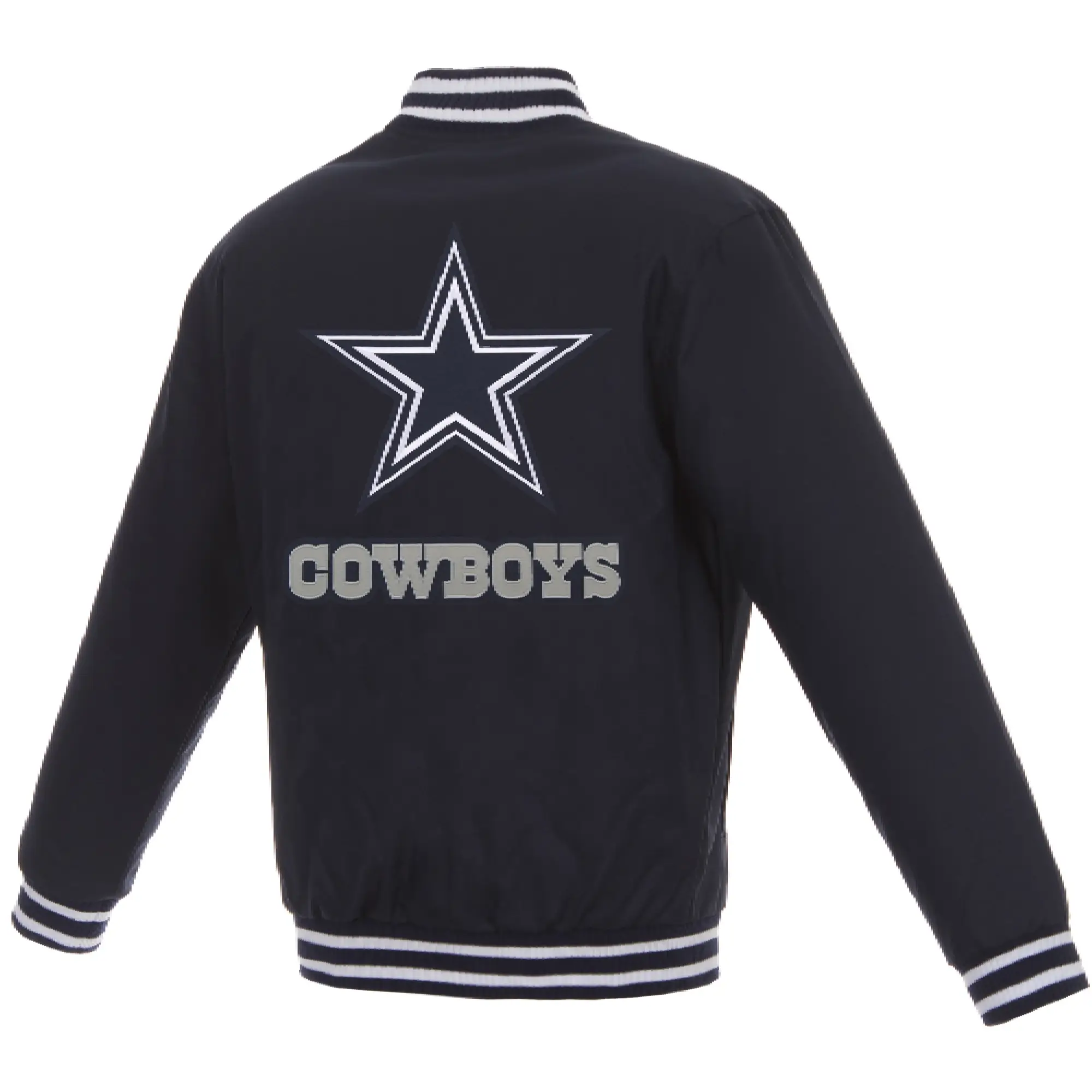 Alternative view of Dallas Cowboys One Color Satin Varsity Navy Jacket