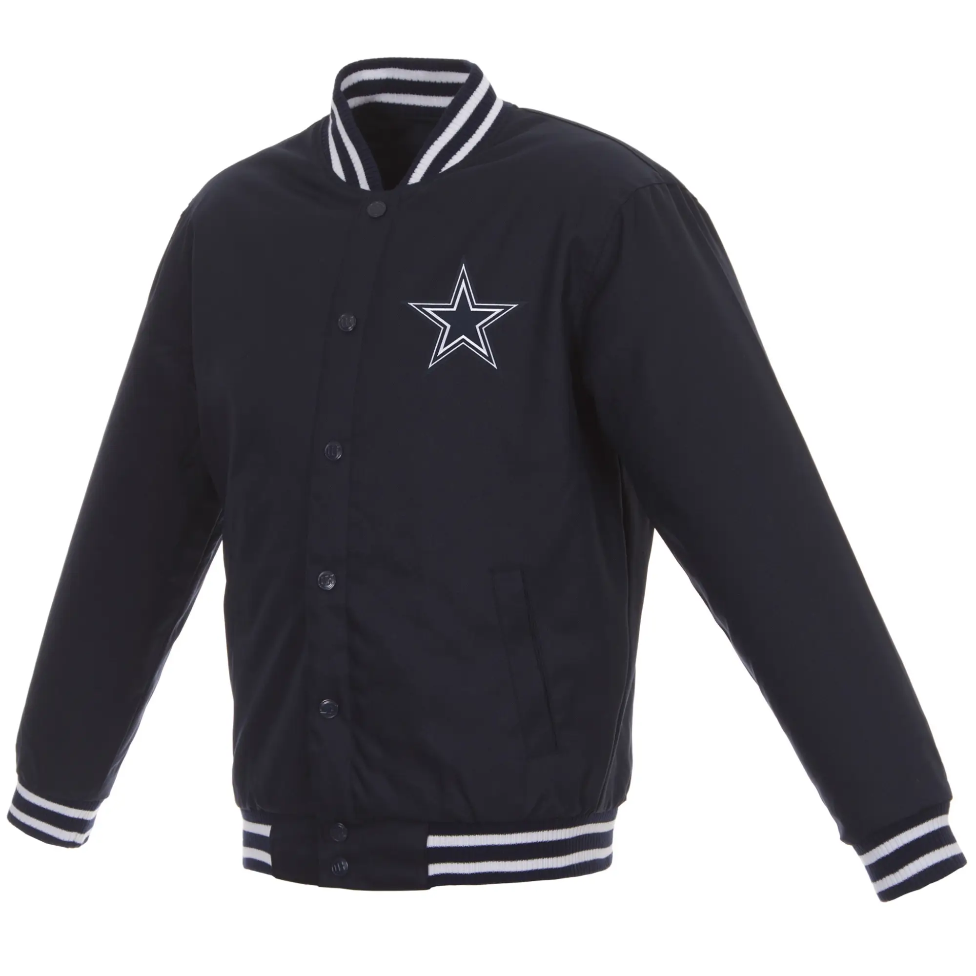 Dallas Cowboys One Color Satin Varsity Navy Jacket
