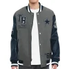 Dallas Cowboys Tommy Hilfiger Heather Gunner Full-Snap Wool & Leather Varsity Jacket