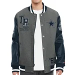 Dallas Cowboys Tommy Hilfiger Heather Gunner Full-Snap Wool & Leather Varsity Jacket