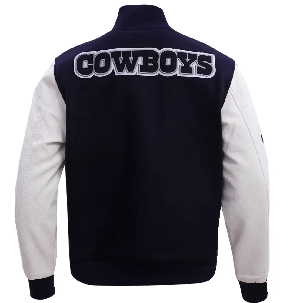 Alternative view of Dallas Cowboys Classic Wool & Leather Varsity Jacket Navy & White