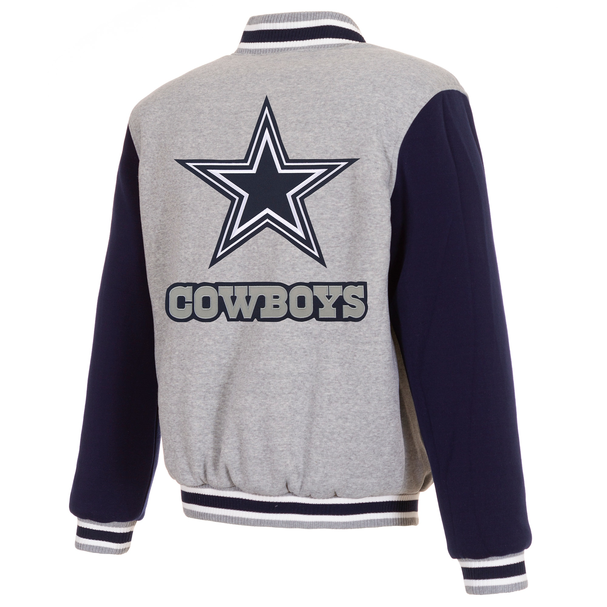 Alternative view of Dallas Cowboys Two Tone Wool Varsity Jacket Gray & Navy