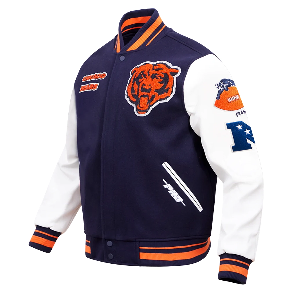 Chicago Bears Retro Classic Wool & Leather Varsity Jacket