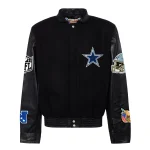Dallas Cowboys Jeff Hamilton Black Wool & Leather  Varsity Jacket