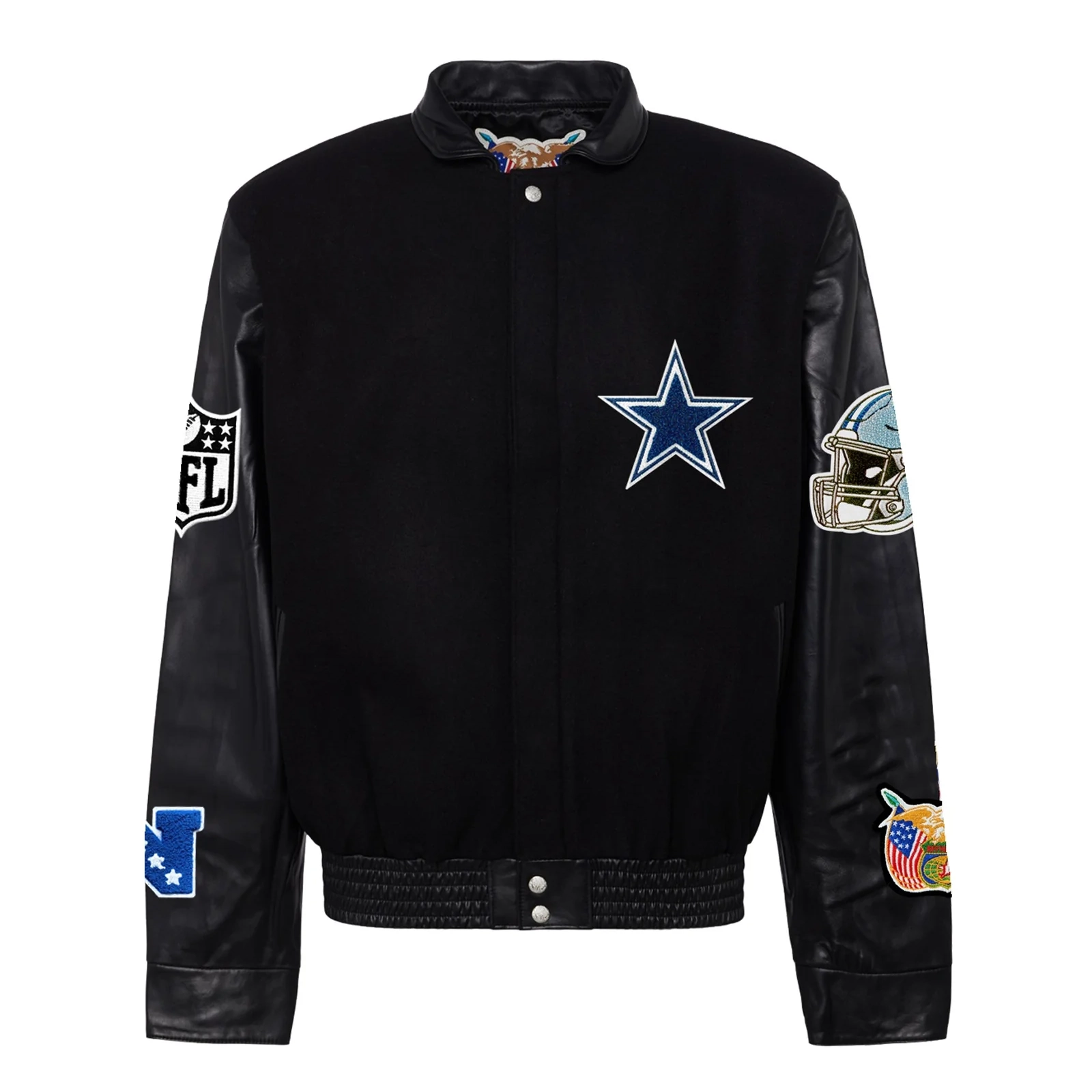 Dallas Cowboys Jeff Hamilton Black Wool & Leather Varsity Jacket
