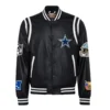 Dallas Cowboys Full Leather Black Varsity Jacket - Black