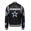 Dallas Cowboys Full Leather Black Varsity Jacket - Black - Image 2