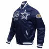Dallas Cowboys Mashup Full-Snap Satin Navy Varsity Jacket - Image 2
