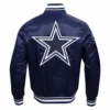 Dallas Cowboys Mashup Full-Snap Satin Navy Varsity Jacket - Image 4