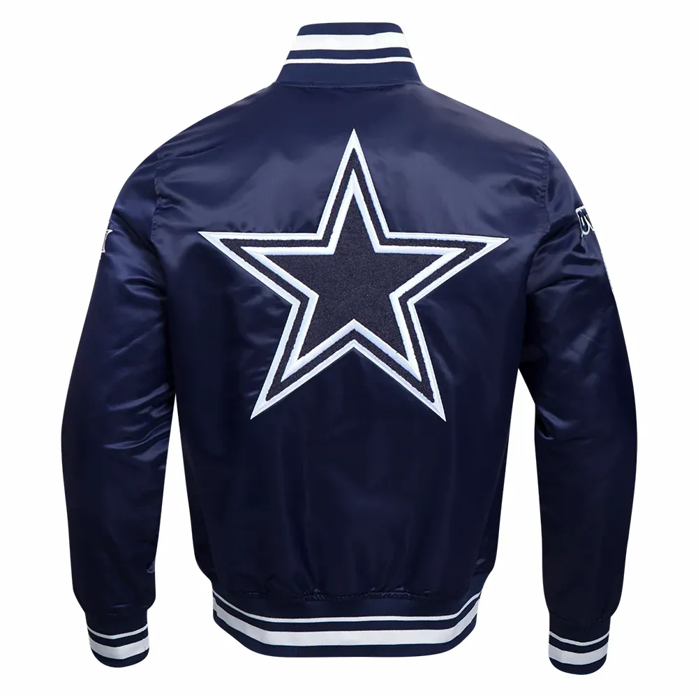 Dallas Cowboys Mashup Full-Snap Satin Navy Varsity Jacket - Image 4