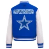 Dallas Cowboys Retro Classic Women's Wool & Leather Blue/White Varsity Jacket - Image 4