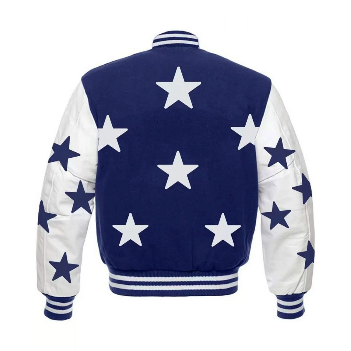 Alternative view of Dallas Cowboys Letterman Blue/White Wool & Leather Varsity Jacket