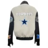 Dallas Cowboys Wool & Leather Off White Varsity Jacket - Image 2