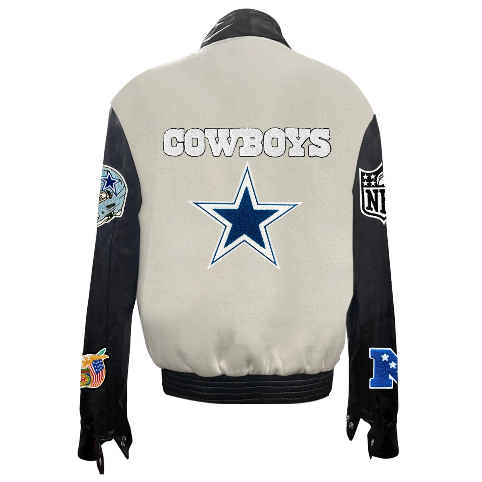 Alternative view of Dallas Cowboys Wool & Leather Off White Varsity Jacket