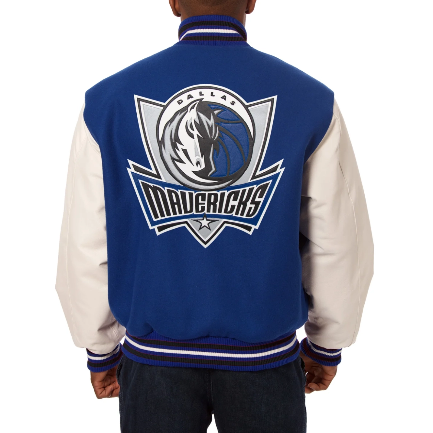 Alternative view of Dallas Mavericks Domestic Two Tone Wool & Leather Blue/White Jacket