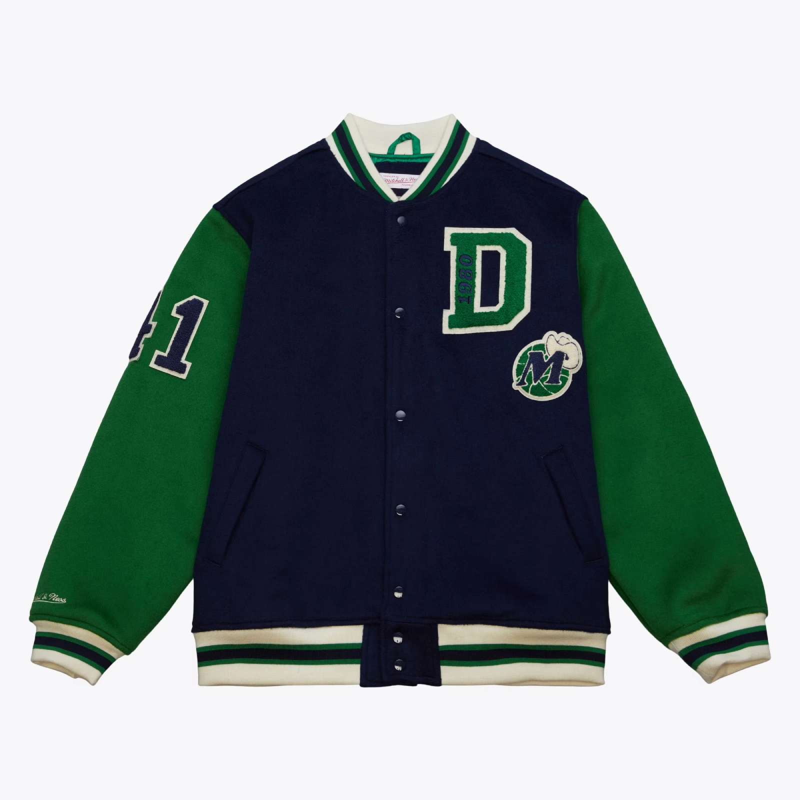 Dallas Mavericks Team Legacy Full-Snap Wool Varsity Jacket