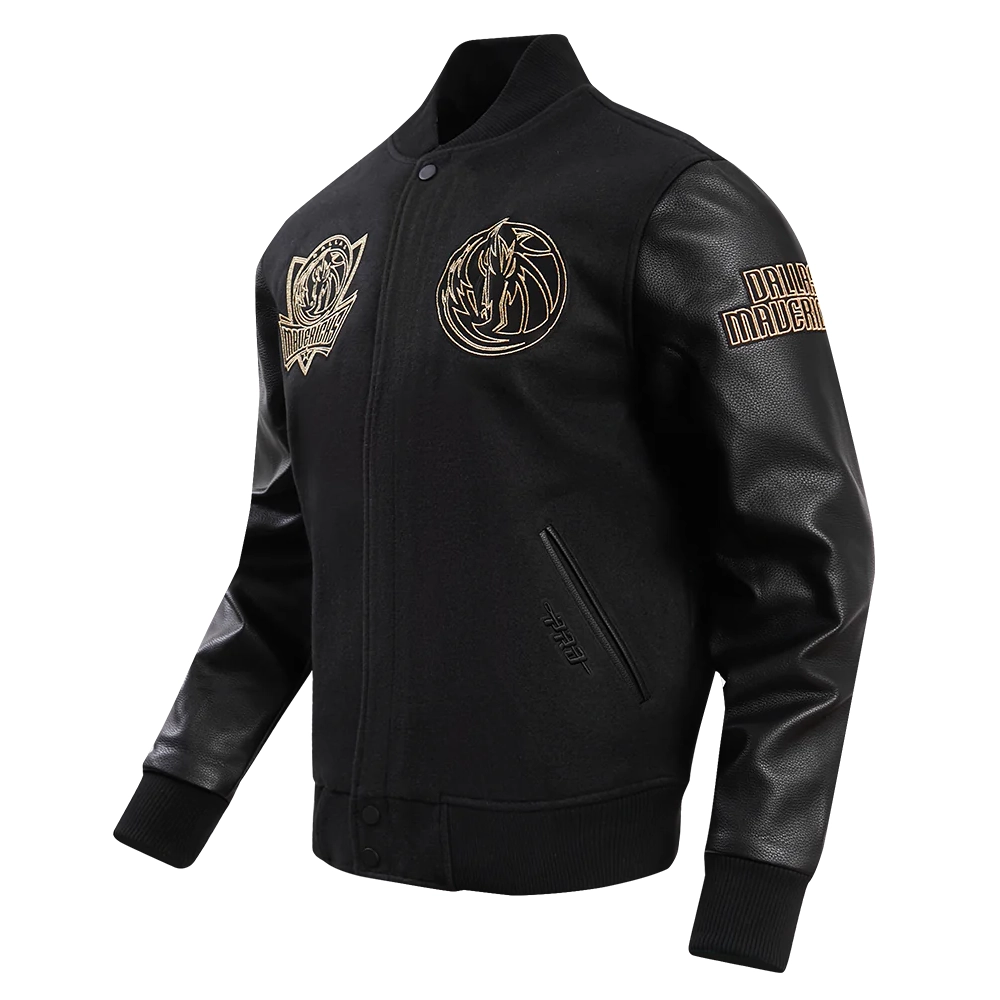 Dallas Mavericks Black & Gold Varsity Jacket - Black