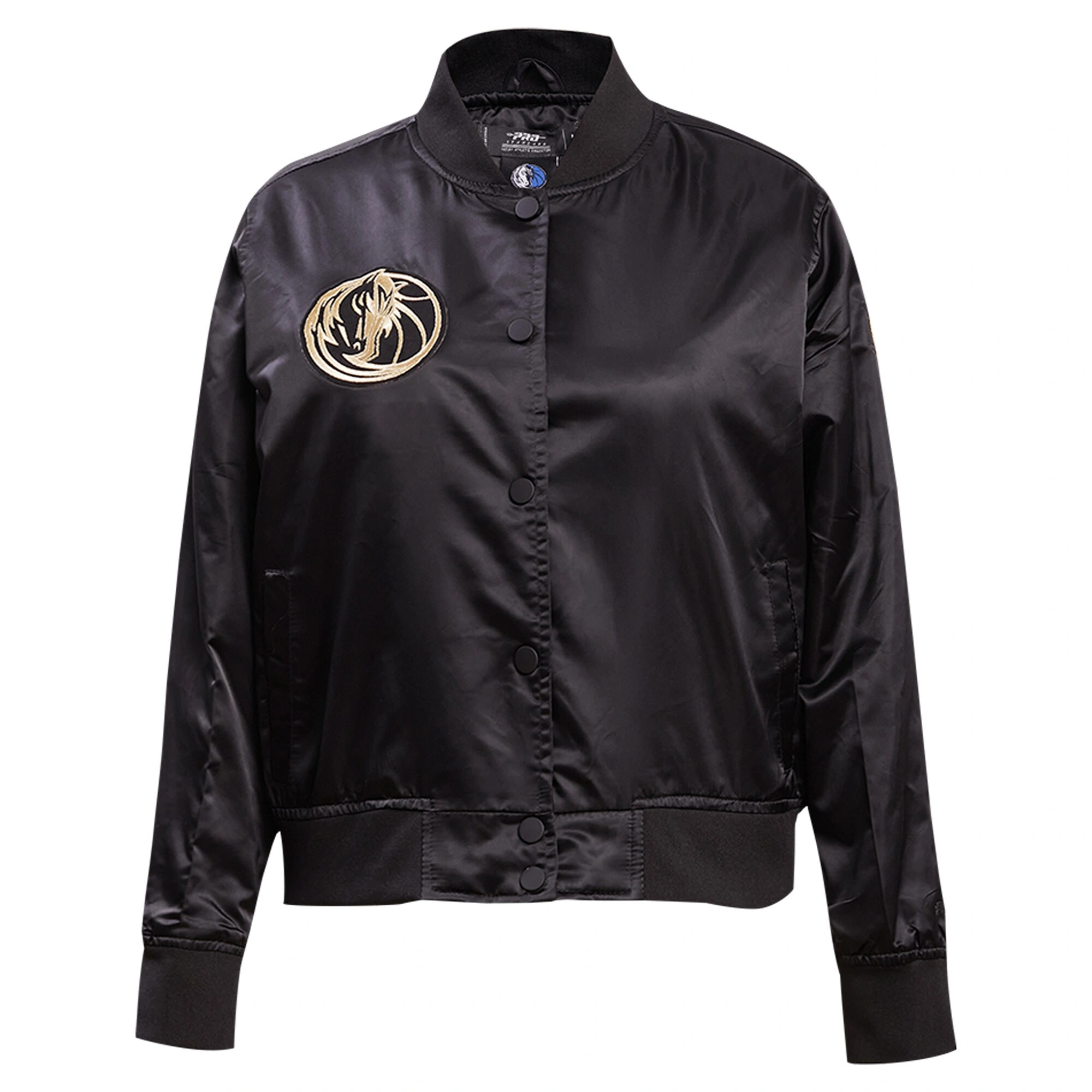 Alternative view of Dallas Mavericks Women's Black Glam Satin Varsity Jacket