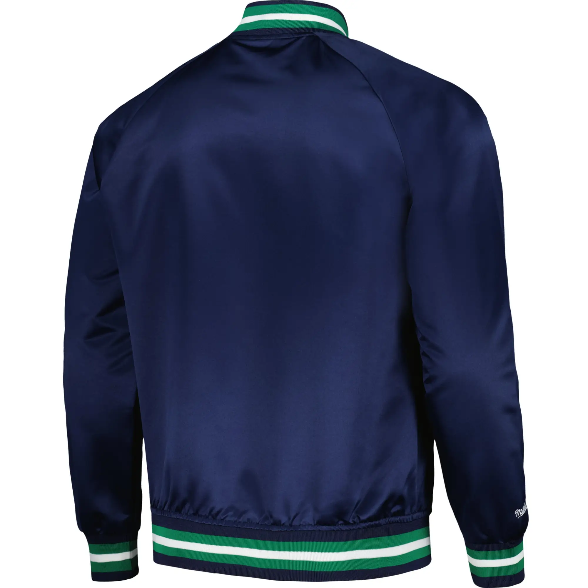 Alternative view of Dallas Mavericks Throwback Wordmark Satin Varsity Navy Jacket