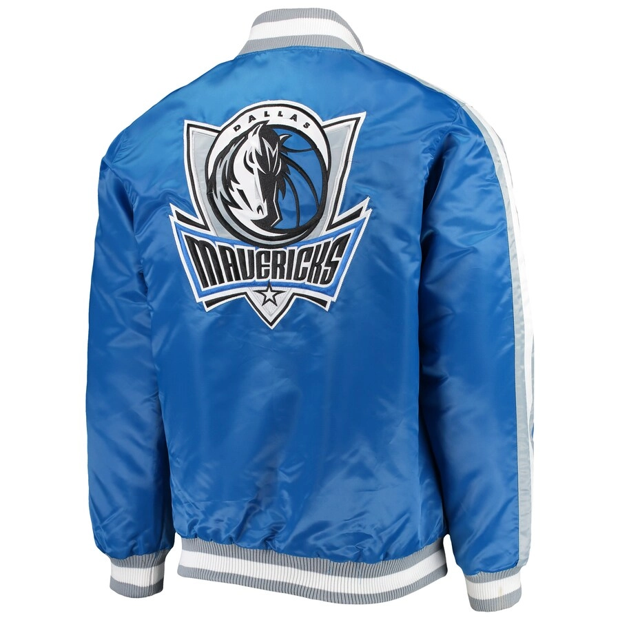Alternative view of Dallas Mavericks The Offensive Satin Varsity Blue Jacket