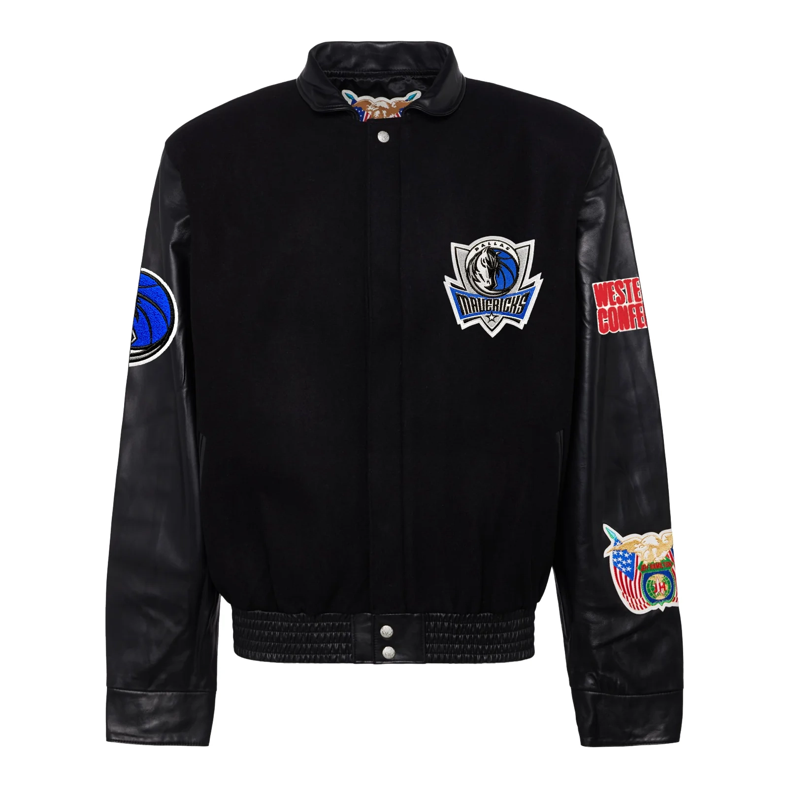 Dallas Mavericks Black Wool & Leather Varsity Jacket