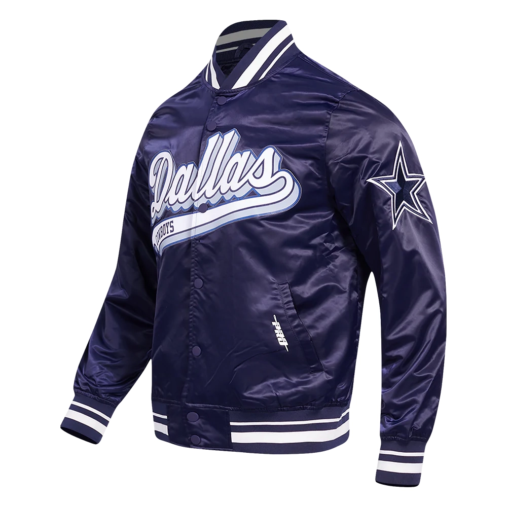 Alternative view of Dallas Cowboys Script Tail Satin Navy Jacket