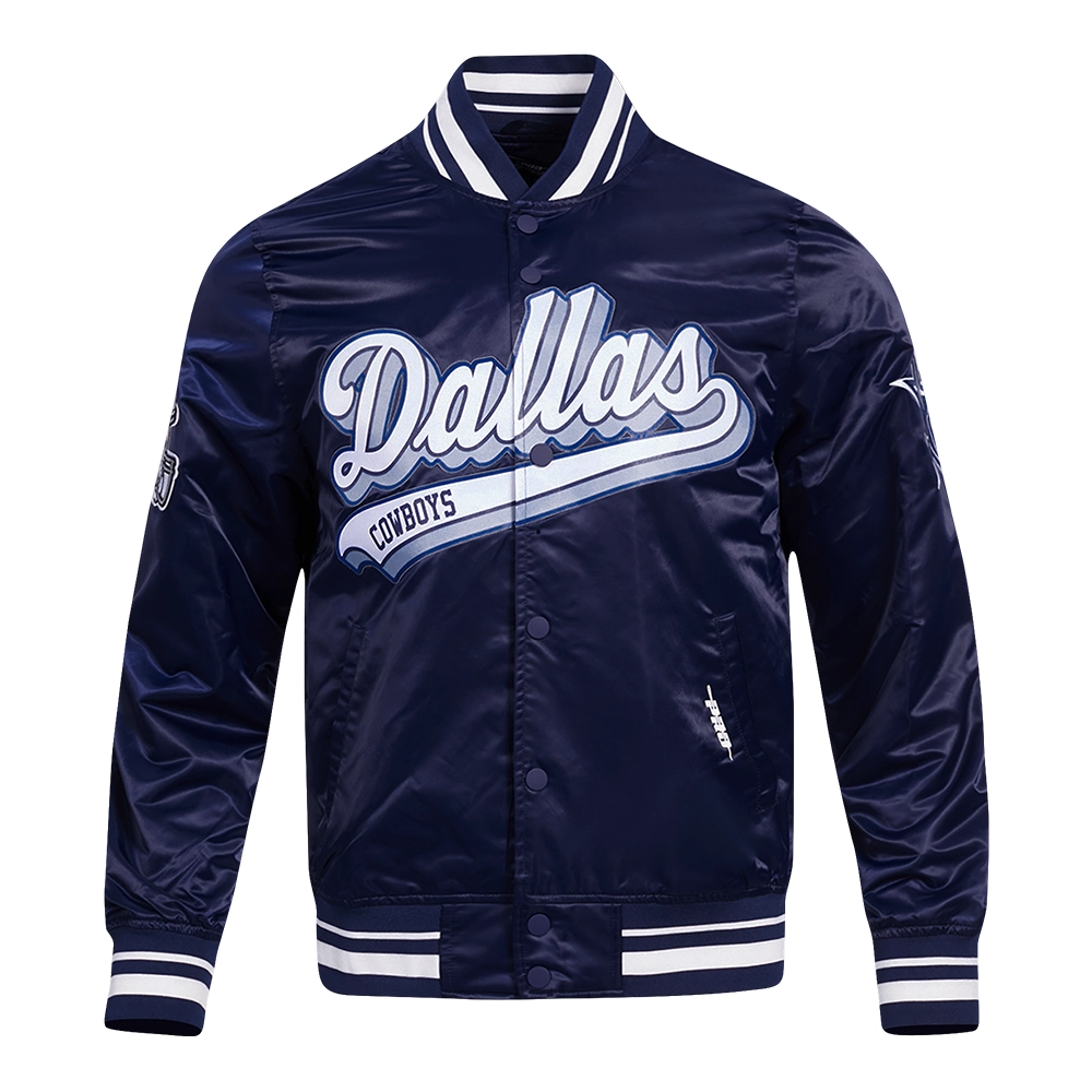 Dallas Cowboys Script Tail Satin Navy Jacket