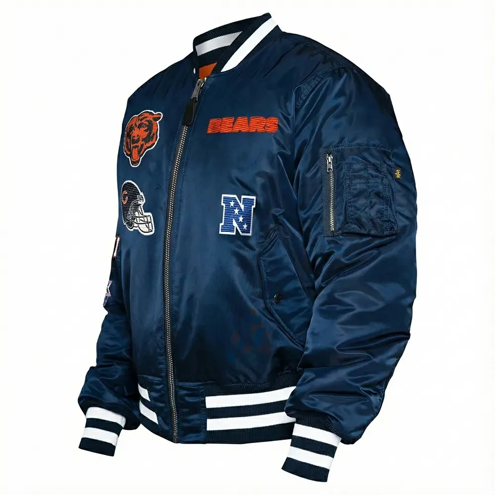 Chicago Bears MA-1 Bomber Blue Jacket
